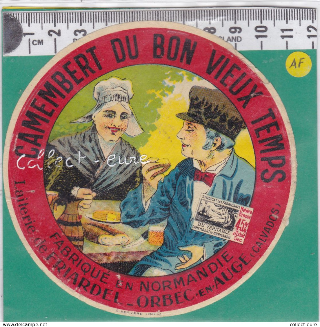 C1373 FROMAGE CAMEMBERT FRIARDEL ORBEC EN AUGE CALVADOS 45 % - Kaas