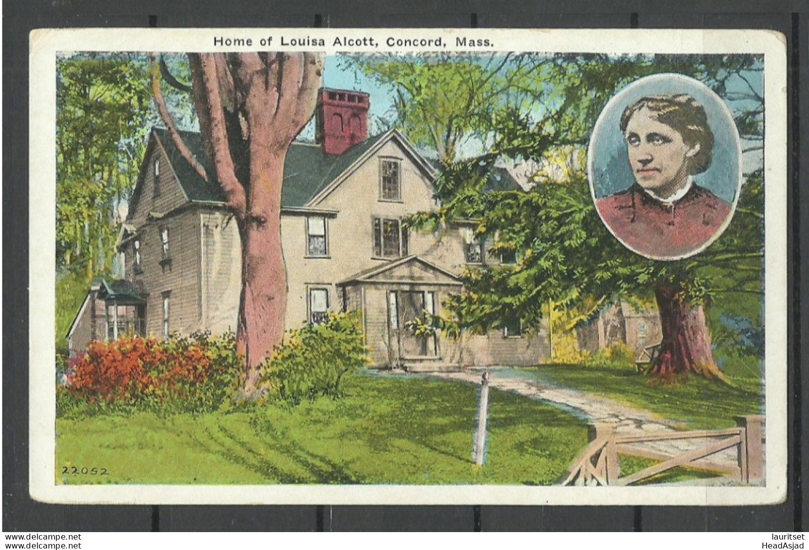 USA Home Of Louisa Alcott Concord Mass., Unused - Famous Ladies