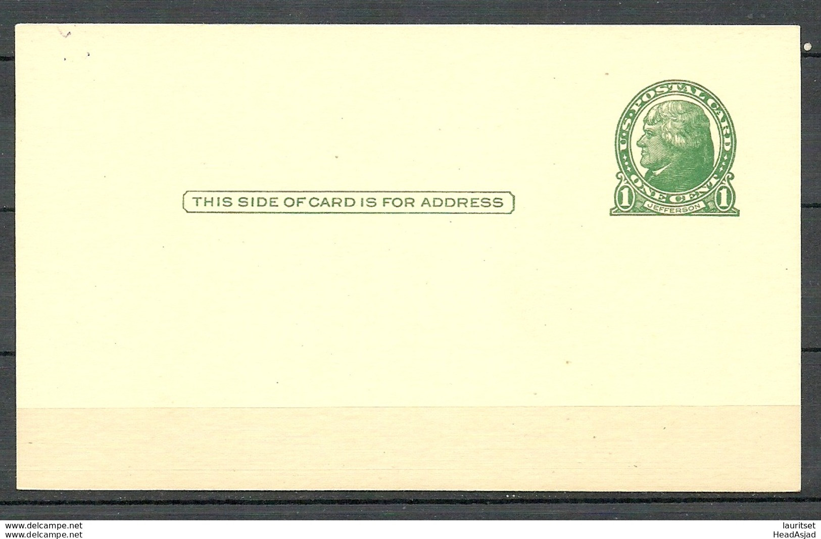 USA 1937 Postal Stationery Stamped Postal Card Ganzsache Jefferson 1 C. Unused - 1921-40