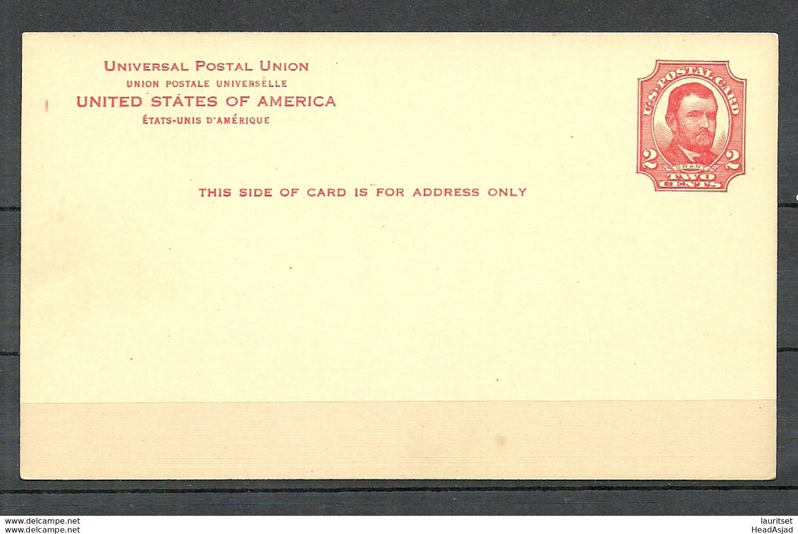 USA Ca 1935 Postal Stationery Stamped Postal Card Ganzsache Grant 2 C. Unused - 1921-40