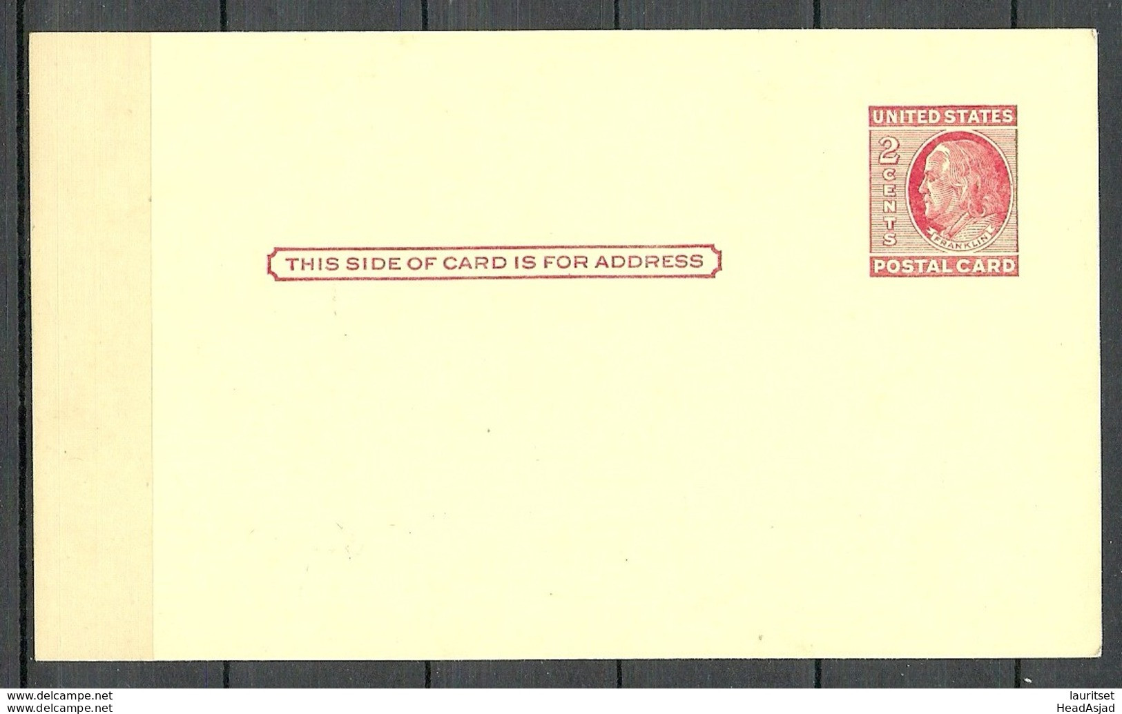 USA 1952 Postal Stationery Stamped Postal Card Ganzsache 2 C. Franklin Unused - 1941-60