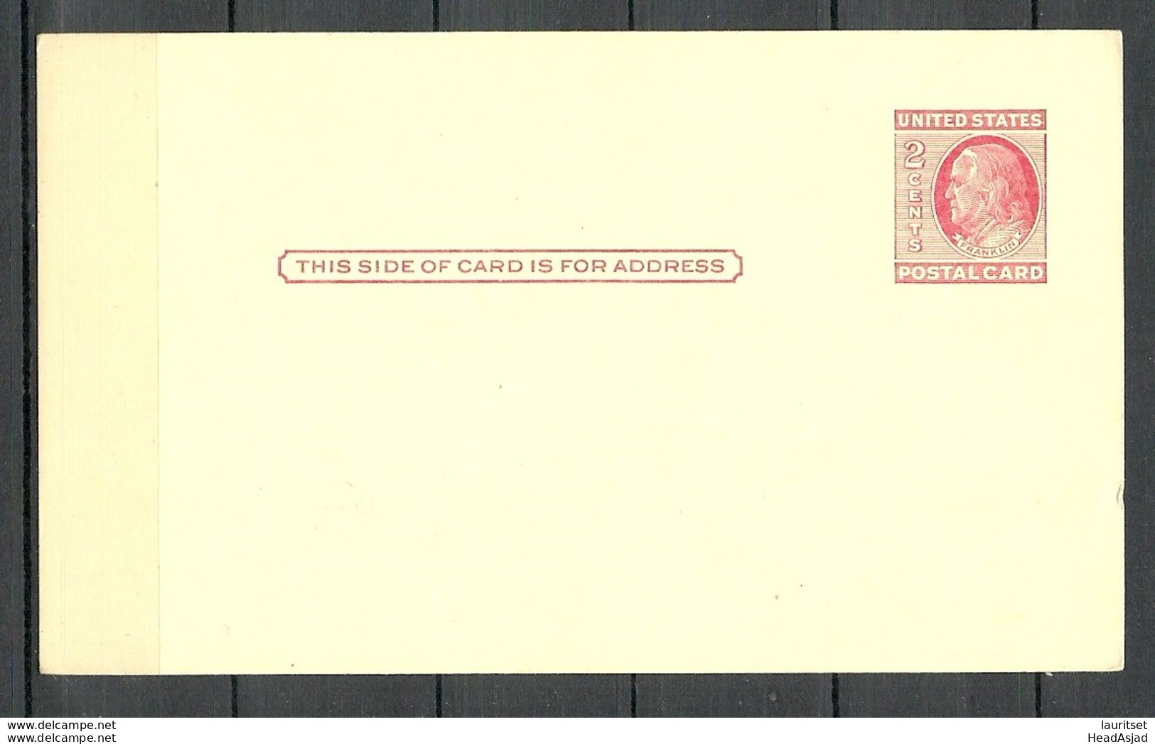 USA 1952 Postal Stationery Stamped Postal Card Ganzsache 2 C. Franklin Unused - 1941-60