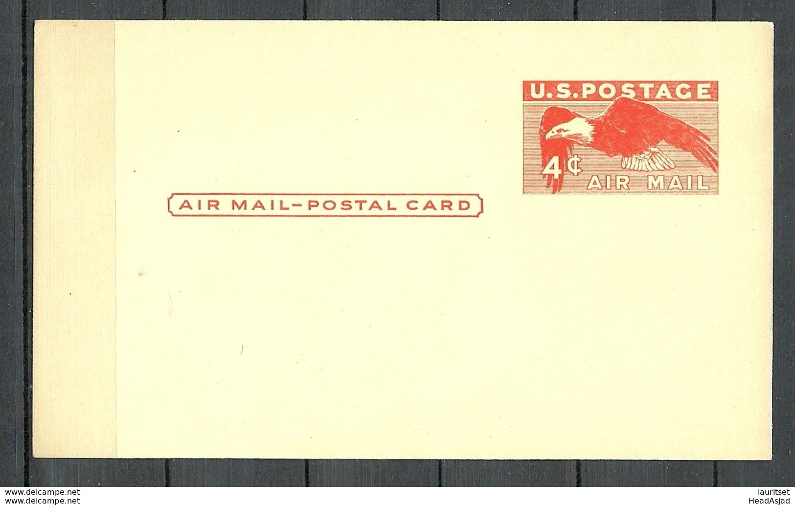 USA 1949 Air Mail Postal Card Ganzsache Stationery 4 C. Eagle Unused - 1941-60