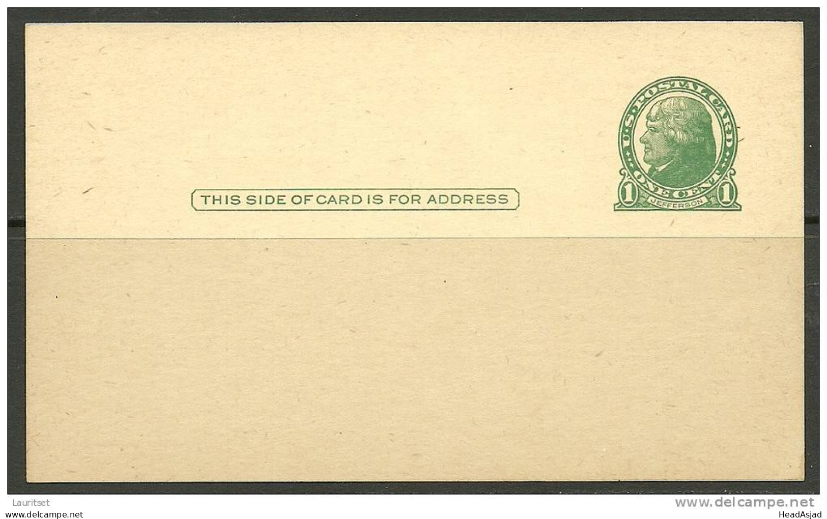 USA Stationary Card Ganzsache President Jefferson Unused - Marcophilie