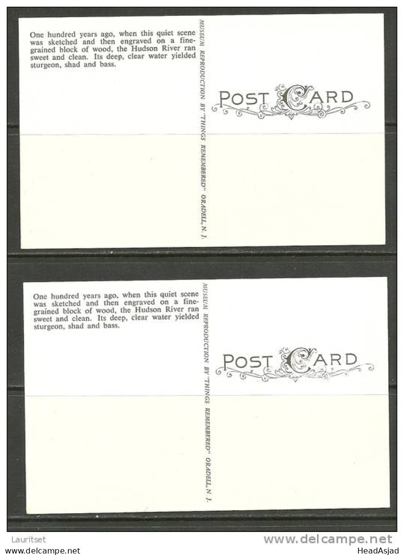 USA 2 Older Post Cards Hudson River  Unused - Other & Unclassified