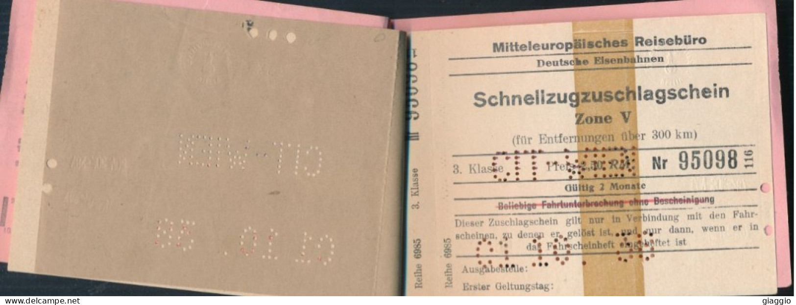 °°° Grenzbescheinigung + Mitteleuropaisches Reiseburo - Fahrkarte Wien/San Candido + Schnellzugzuschlagschein - 1938 °°° - Europa