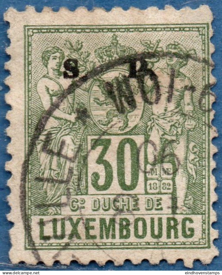 Luxemburg Service 1882 30 C S.P. Overprint (perforated 12:12½ Gt - Officials