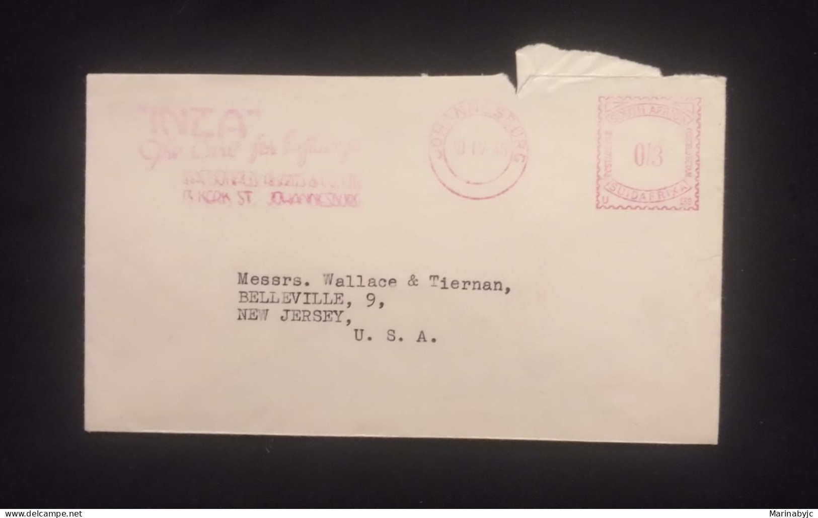 C) 1948. SOUTH AFRICA. AIRMAIL ENVELOPE SENT TO USA. 2ND CHOICE - Sonstige - Afrika