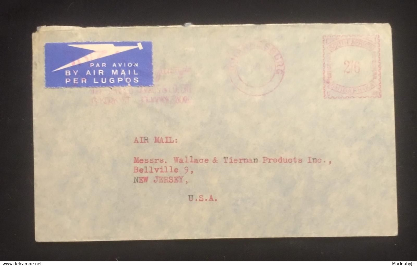 C) 1948. SOUTH AFRICA. AIRMAIL ENVELOPE SENT TO USA. 2ND CHOICE - Autres - Afrique