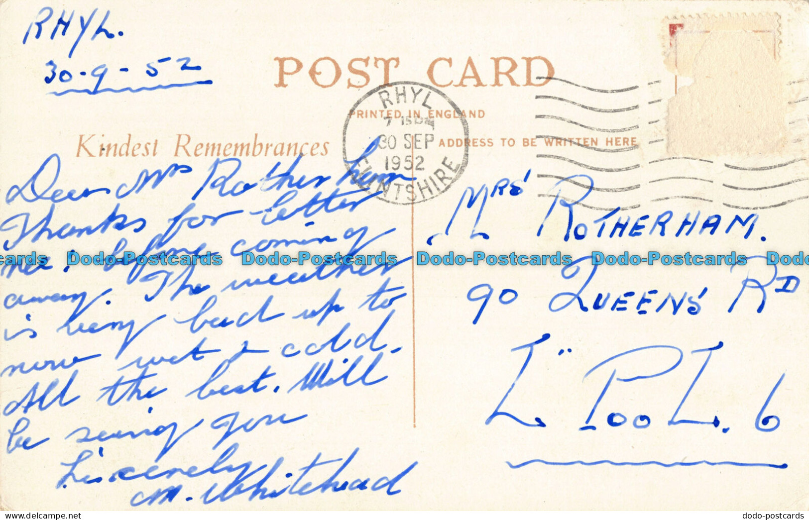 R099259 Rhyl. Multi View. 1952. Postcard - World