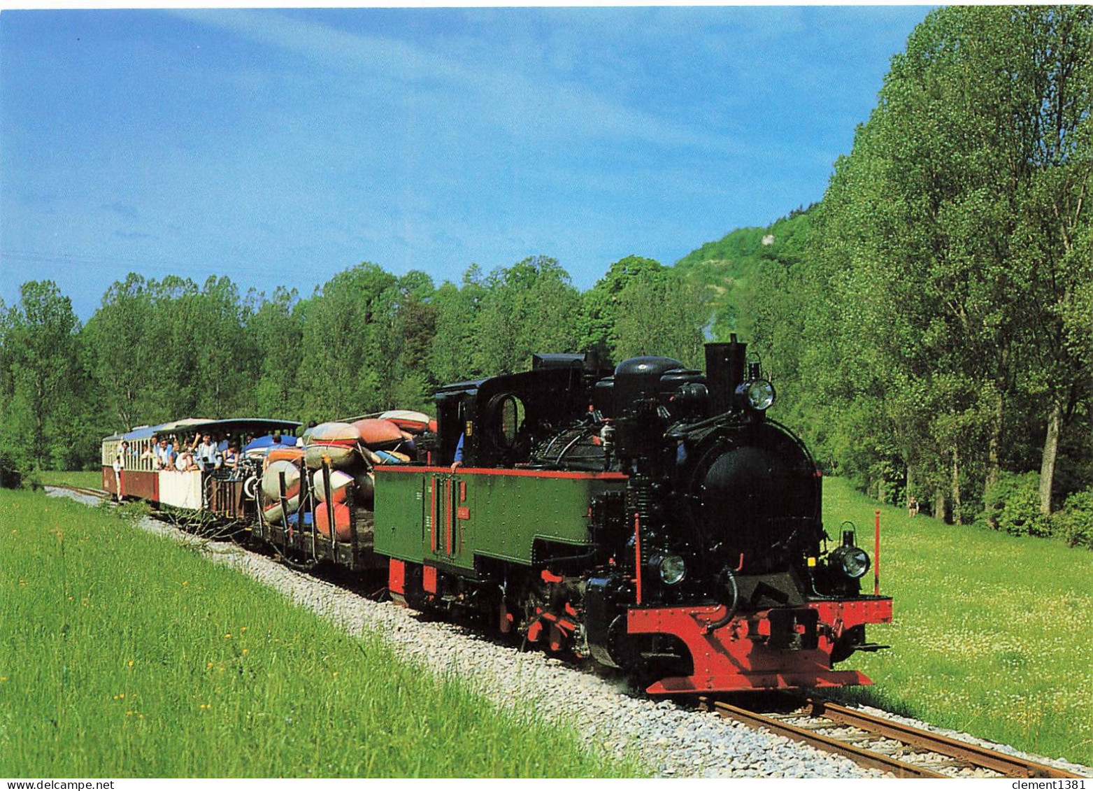 Train Chemin De Fer Sudwestdeutsche Verkehrs AG Schmalspur Dampflokomotive ZB 4 Bei Schontal - Trains