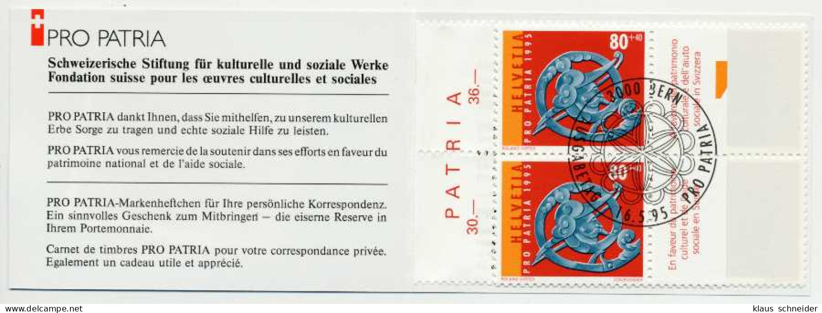 SCHWEIZ MARKENHEFT PP Nr MH 0-100 ESST S8D04D6 - Postzegelboekjes