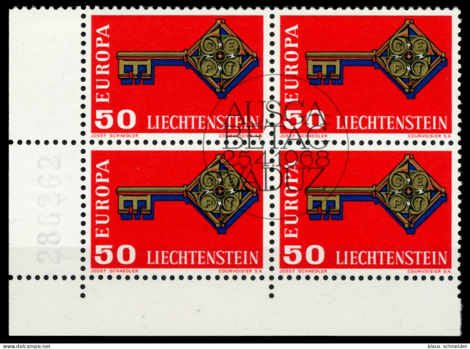 LIECHTENSTEIN 1968 Nr 495 Zentrisch Gestempelt VIERERBLOCK E X6E9442 - Used Stamps