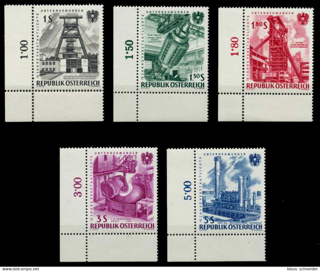 ÖSTERREICH 1961 Nr 1092-1096 Postfrisch ECKE-ULI X7F3862 - Ongebruikt