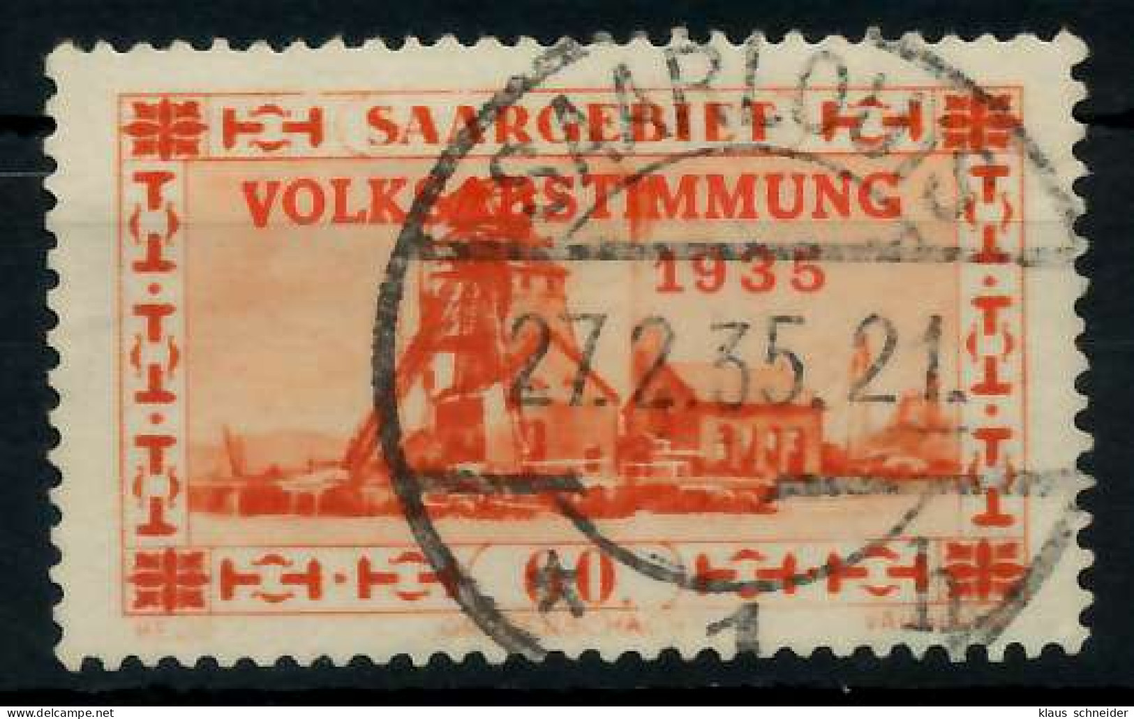 SAARGEBIET 1934 Nr 186 Zentrisch Gestempelt X794FE2 - Oblitérés