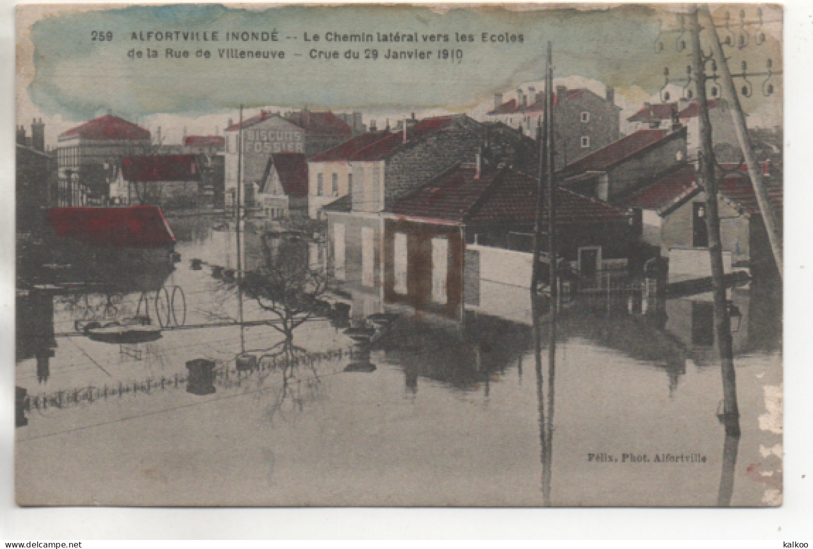 CPA ( Alfortville Innondé - La Rue De Villeneuve // Crue Janvier 1910 ) - Alfortville