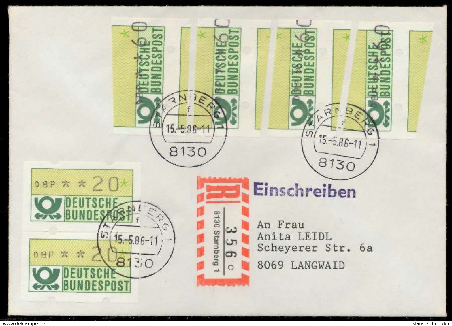 BRD ATM1-060 BRIEF MIF STARNBERGER SPRINGER X7E2292 - Timbres De Distributeurs [ATM]