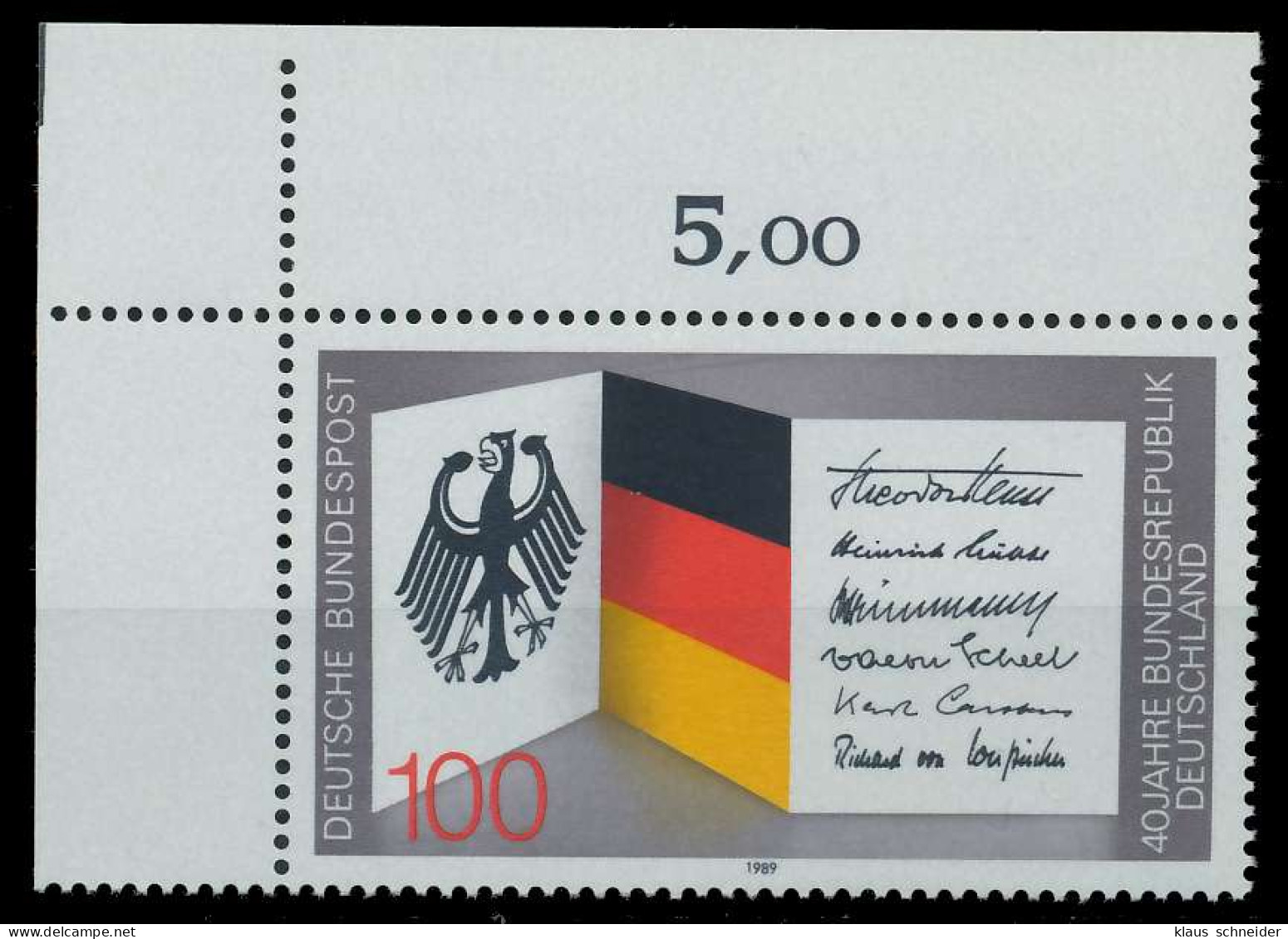 BRD 1989 Nr 1421 Postfrisch ECKE-OLI S75D9DA - Ungebraucht