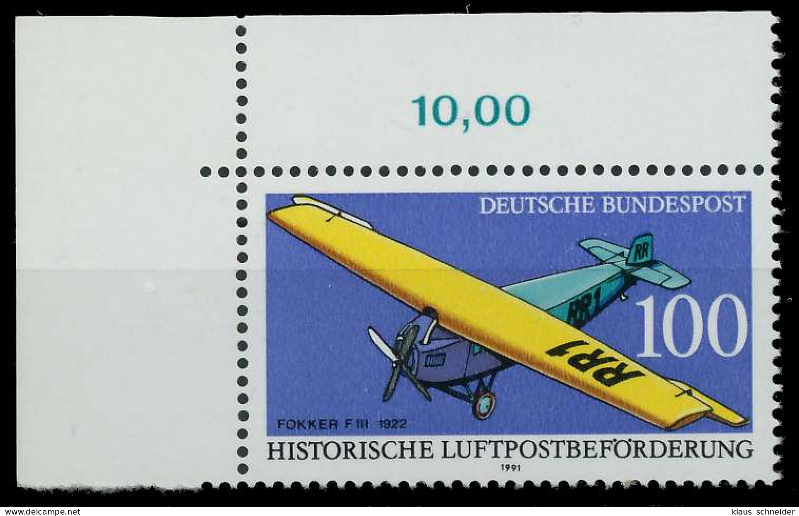 BRD 1991 Nr 1524 Postfrisch ECKE-OLI X85D6F6 - Unused Stamps
