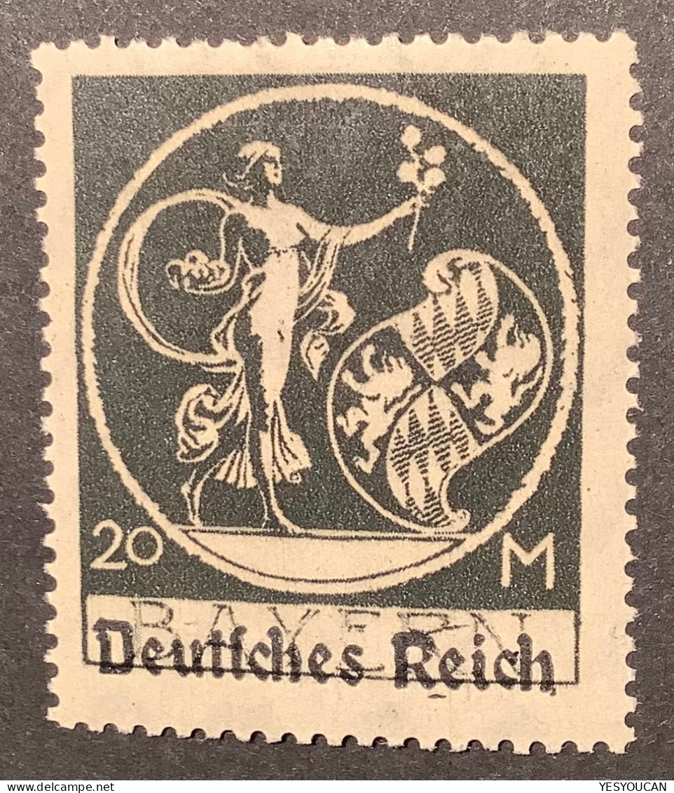 Mi. 138 II DIE GUTE TYPE II  **POSTFRISCH Gepr Peschl, Deutsches Reich 1920 Bayern Abschiedsausgabe 20M  (MNH DR - Neufs
