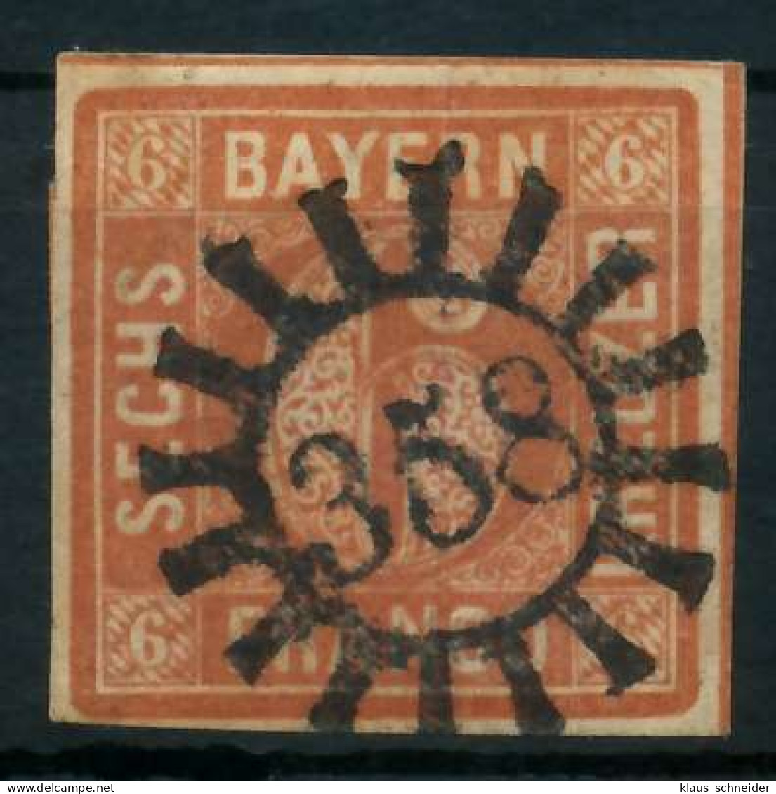 BAYERN MÜHLRADSTEMPEL AUF Nr 4II GMR 358 ZENTR- X8821A2 - Used