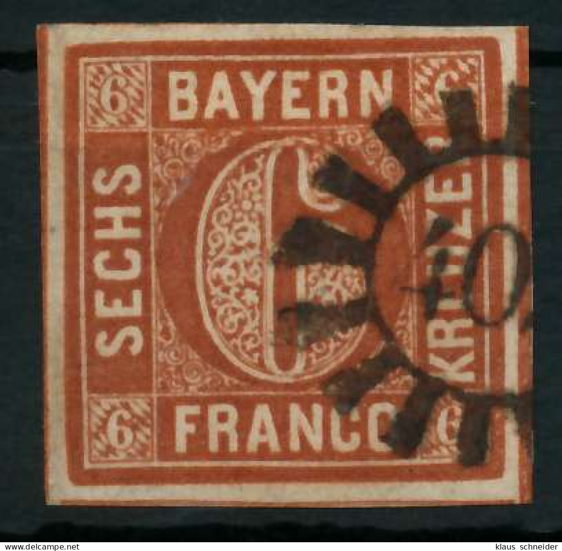 BAYERN QUADRAT AUSGABE Nr 4II Zentrisch Gestempelt X8843D6 - Used