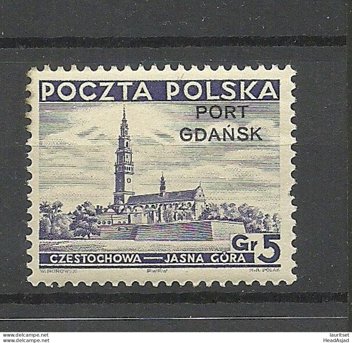 Port Gdansk Poland Danzig 1937 Michel 32 MNH - Port Gdansk