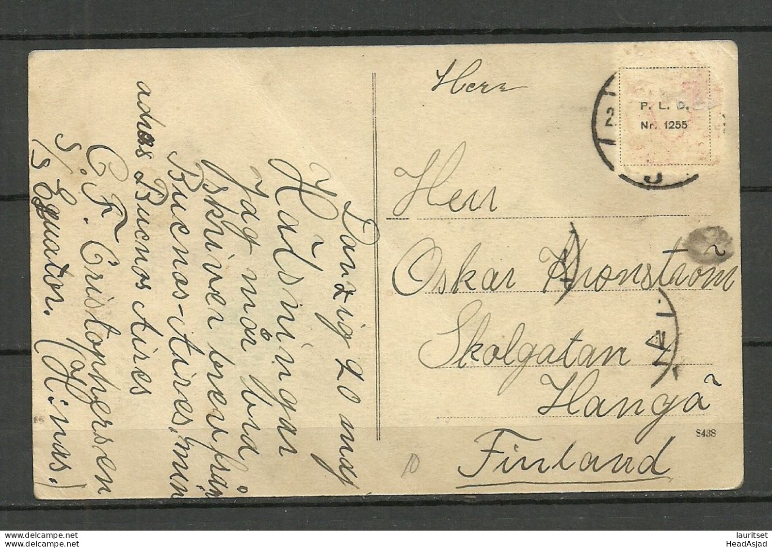 Germany Poland Danzig GDANSK Blick Vom Bischofsberg, Used, Sent To Finland. Stamp Missing - Danzig