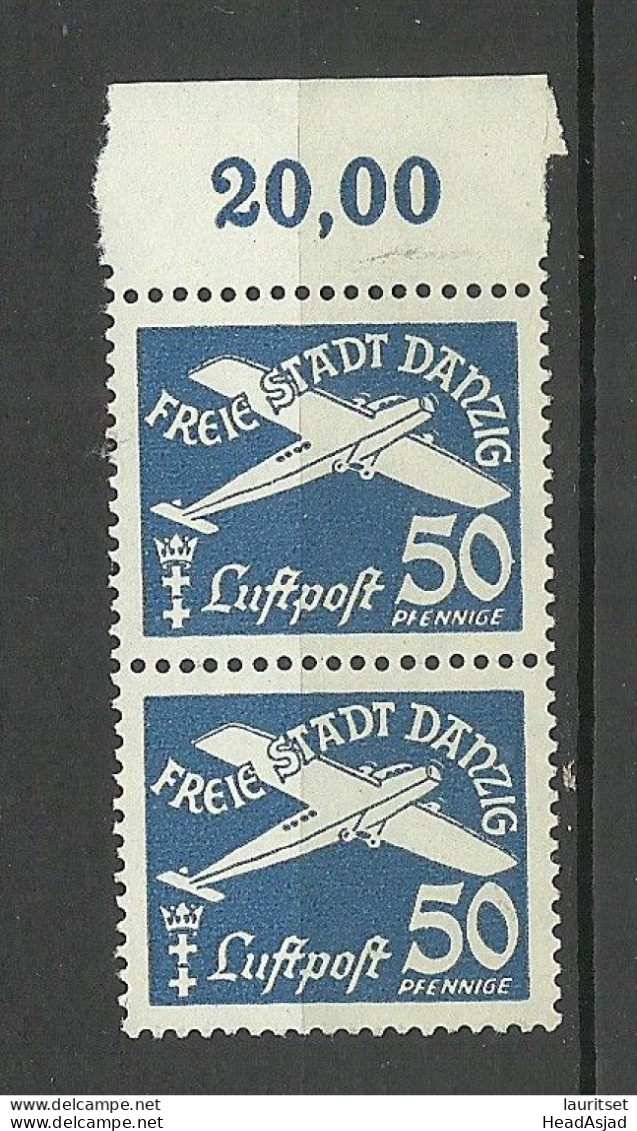 Germany Deutschland DANZIG 1939 Michel 301 (*) Air Plane Flugzeug Ohne Gummi/mint No Gum - Airplanes