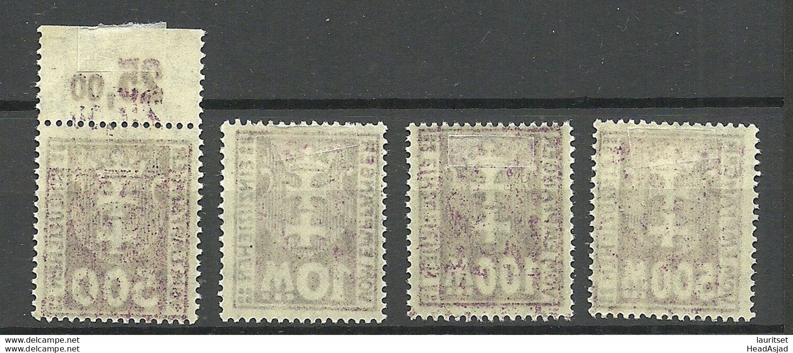 Deutschland DANZIG Gdansk 1921/1923, 4 Portomarken Postage Due * - Taxe