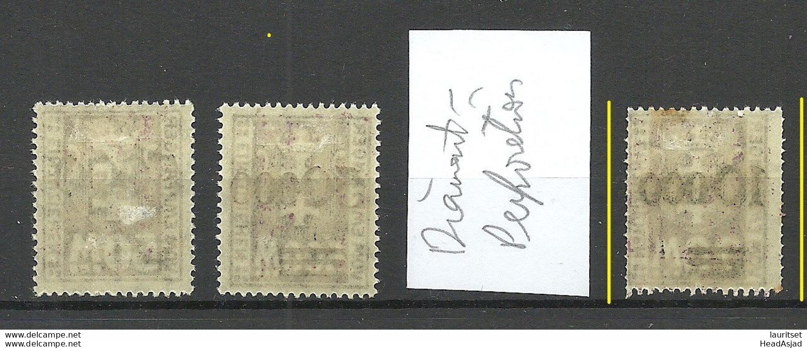 Deutschland DANZIG 1923 Michel 26 - 28 * Portomarken Incl. Abart ERROR Variety = Vertical Diamond Perforation - Taxe