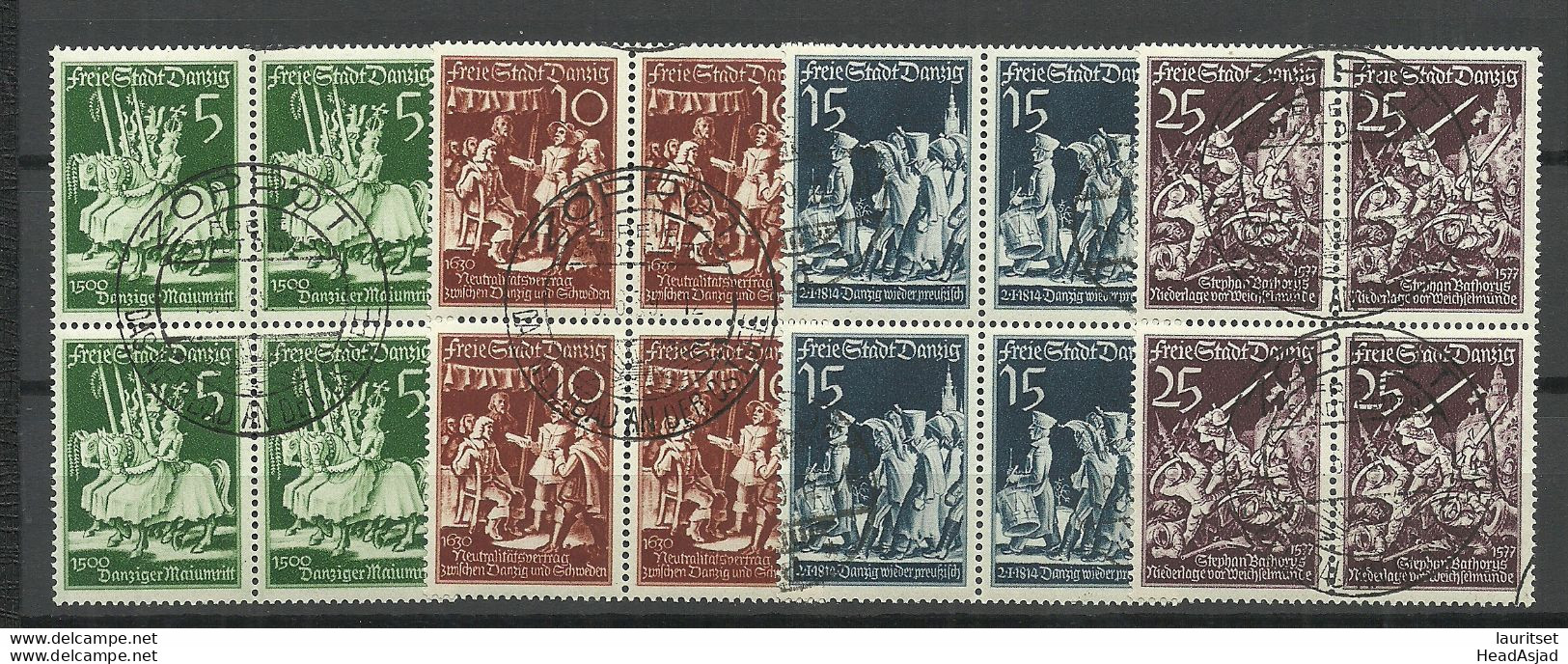 Germany Deutschland DANZIG 1939 Michel 302 - 305 As 4-blocks O - Gebraucht