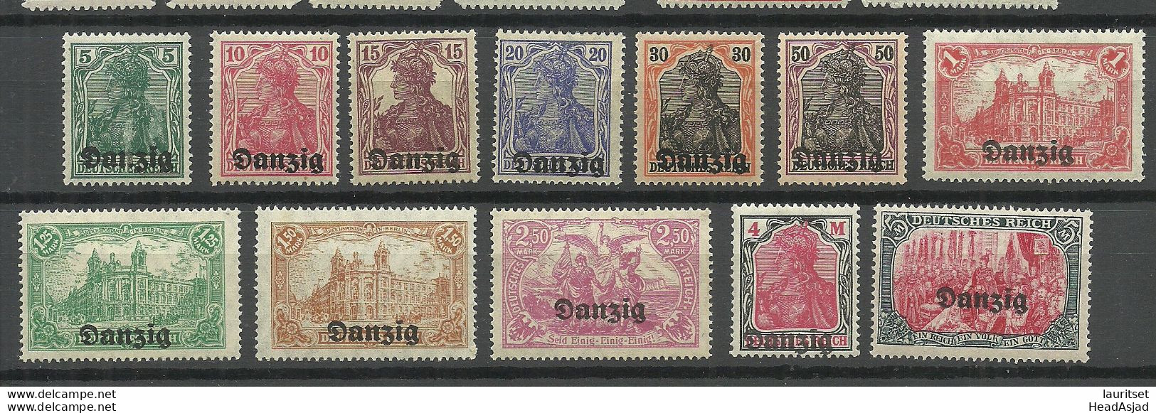 Germany Deutschland DANZIG 1920 = 12 Werte Aus Satz Michel 1 - 15 MNH - Ungebraucht