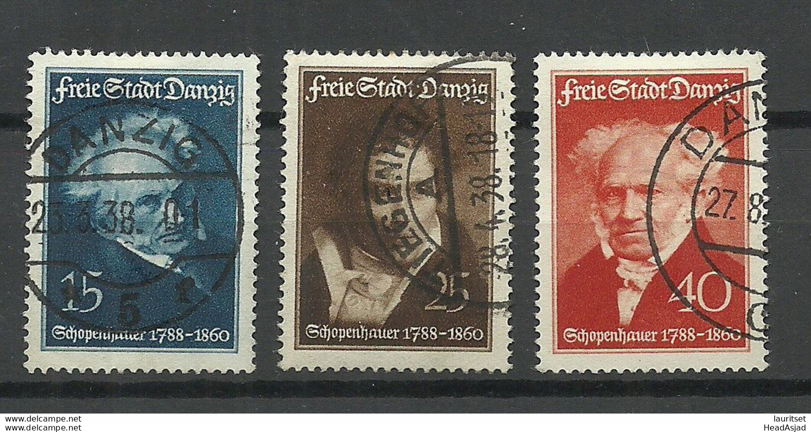 Germany Deutschland DANZIG 1938 Michel 281 - 283 O - Used