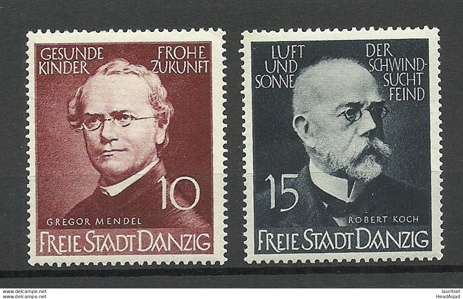 Germany Deutschland DANZIG 1939 Michel 306 - 307 MNH Mendel & Koch - Mint