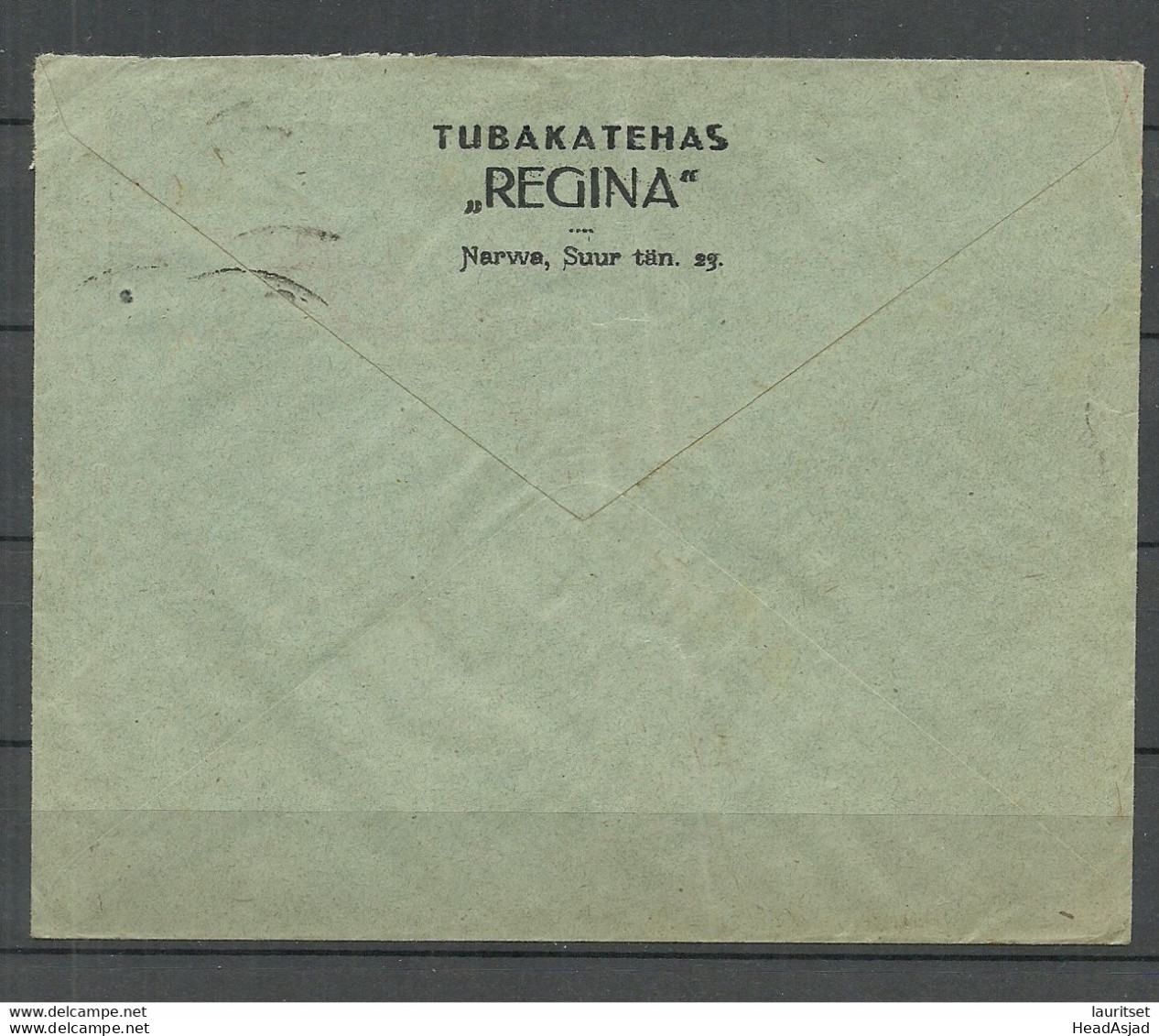 Estland Estonia 1922 Commercial Cover Tabak-Fabrik Tobacco Factory "Regina" O Narva To Danzig - Estonie