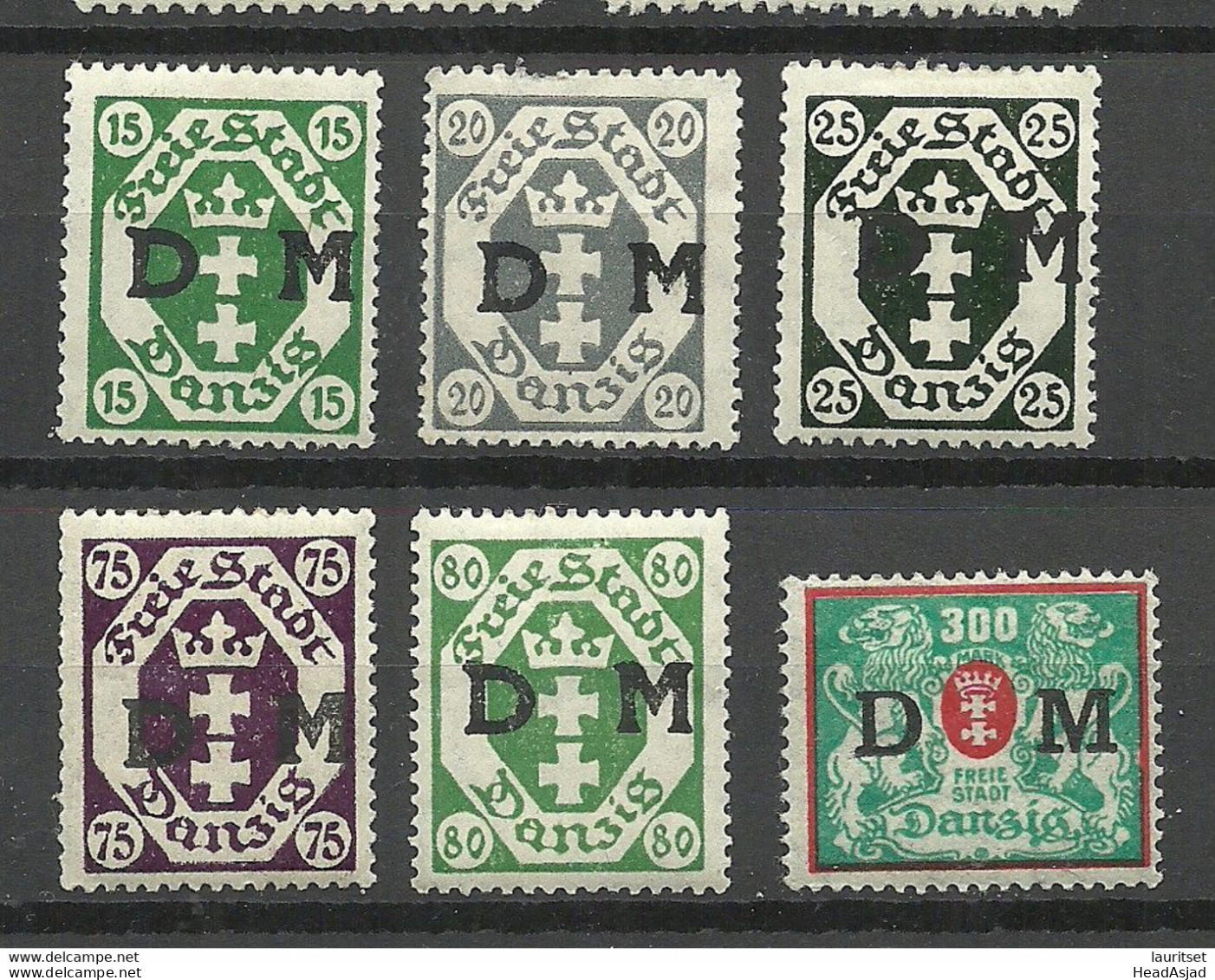 Danzig 1921/23 - Lot 6 Dienstmarken, * - Dienstmarken