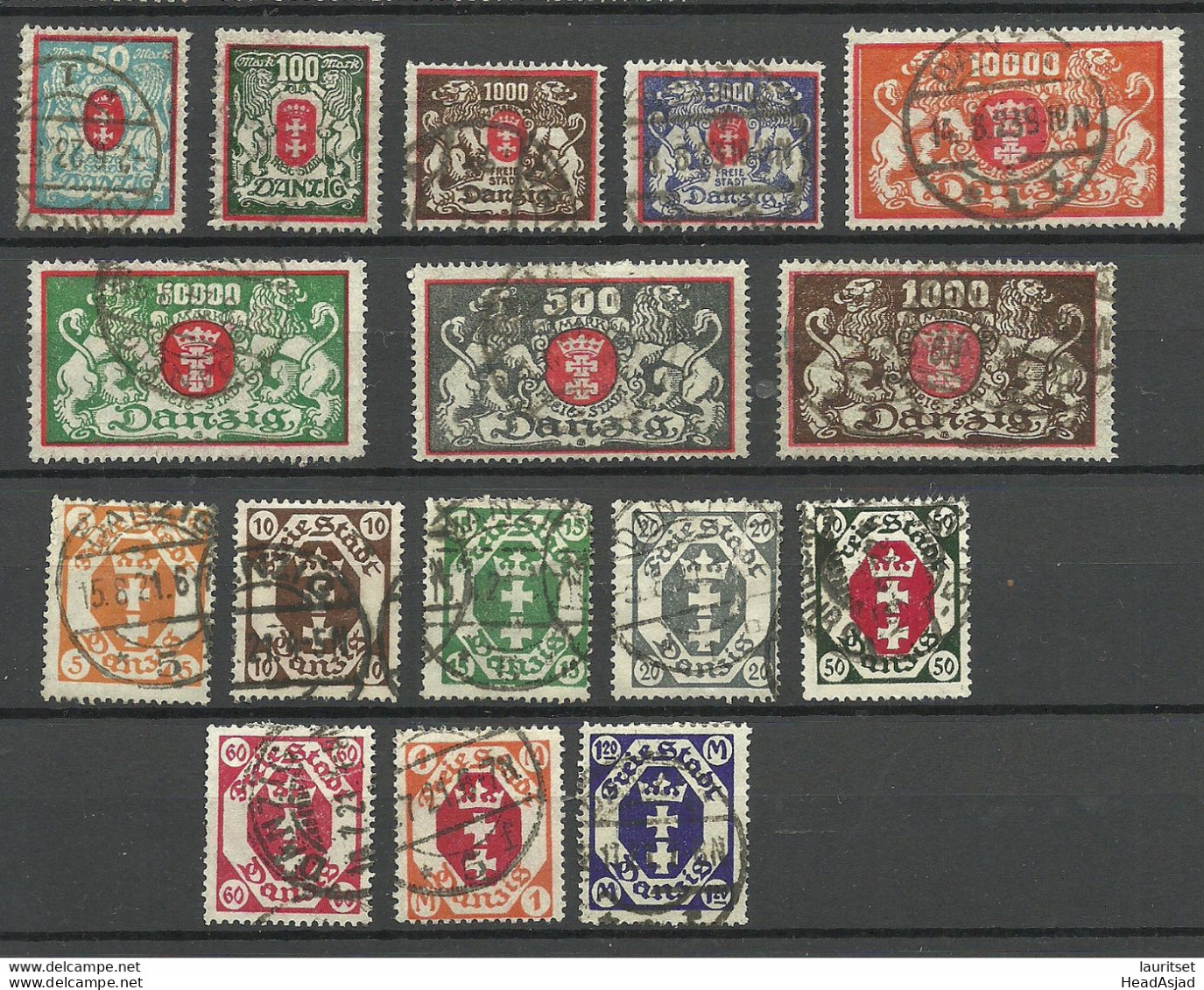 Danzig 192/24 - Lot 16 Stamps, O - Gebraucht