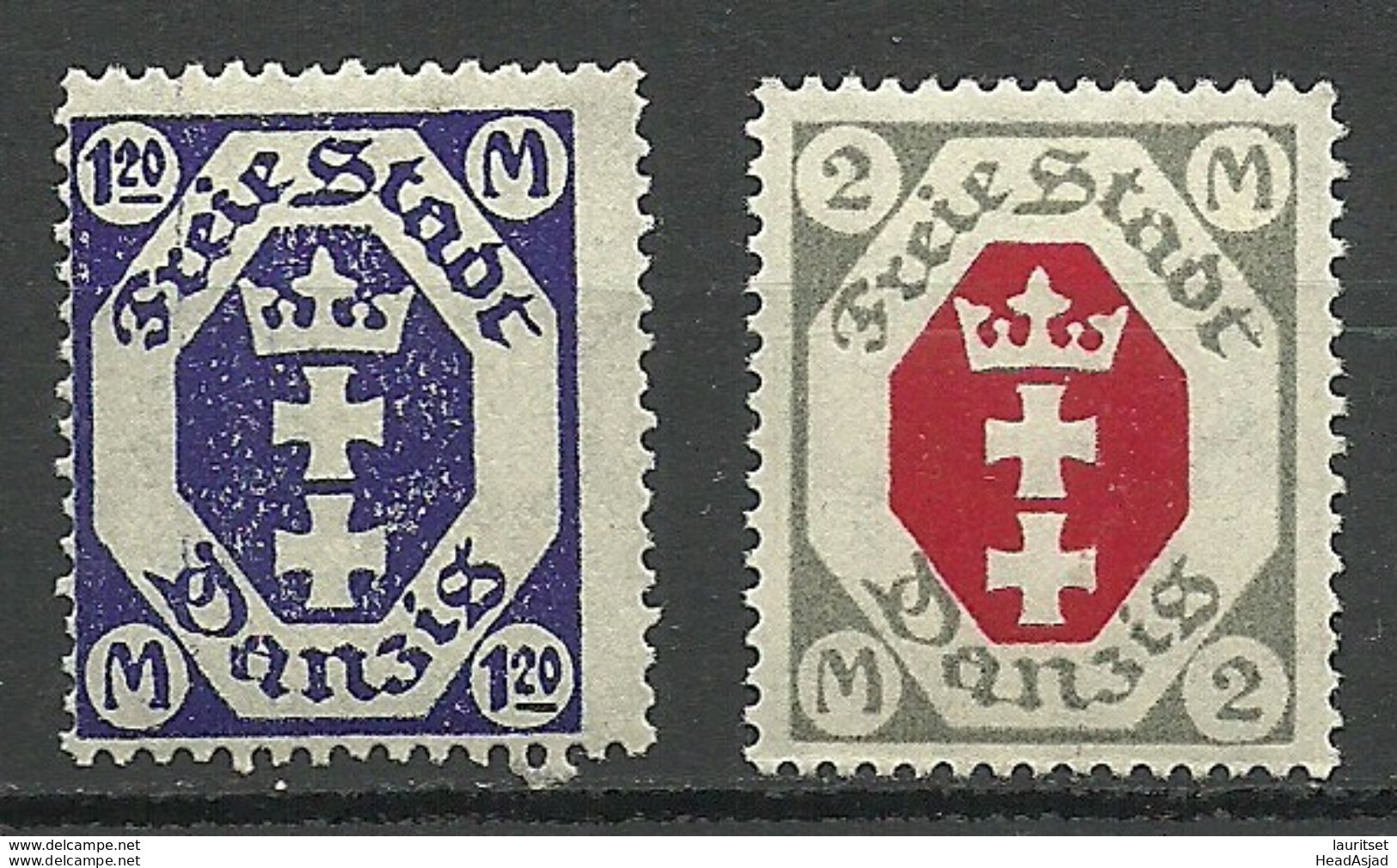 Germany Danzig 1921 Michel 84 - 85 * - Postfris