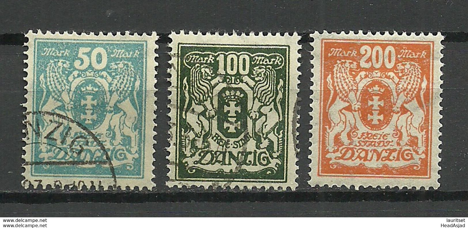 Germany Danzig 1923 Michel 139 & 141 - 142 O/* - Other & Unclassified