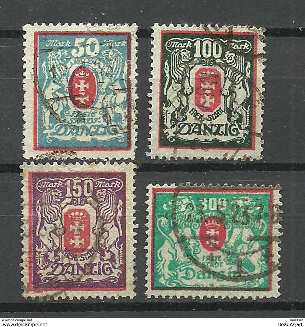 Germany Danzig 1922/23 Michel 127 - 130 O - Oblitérés