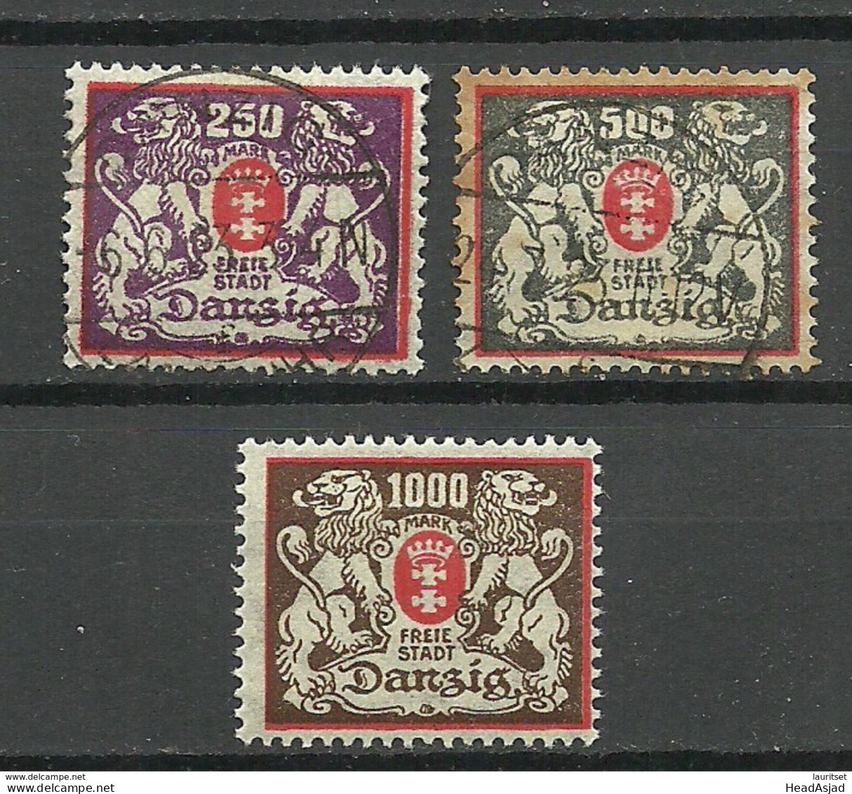 Germany Danzig 1923 Michel 143 - 145 O/* - Used