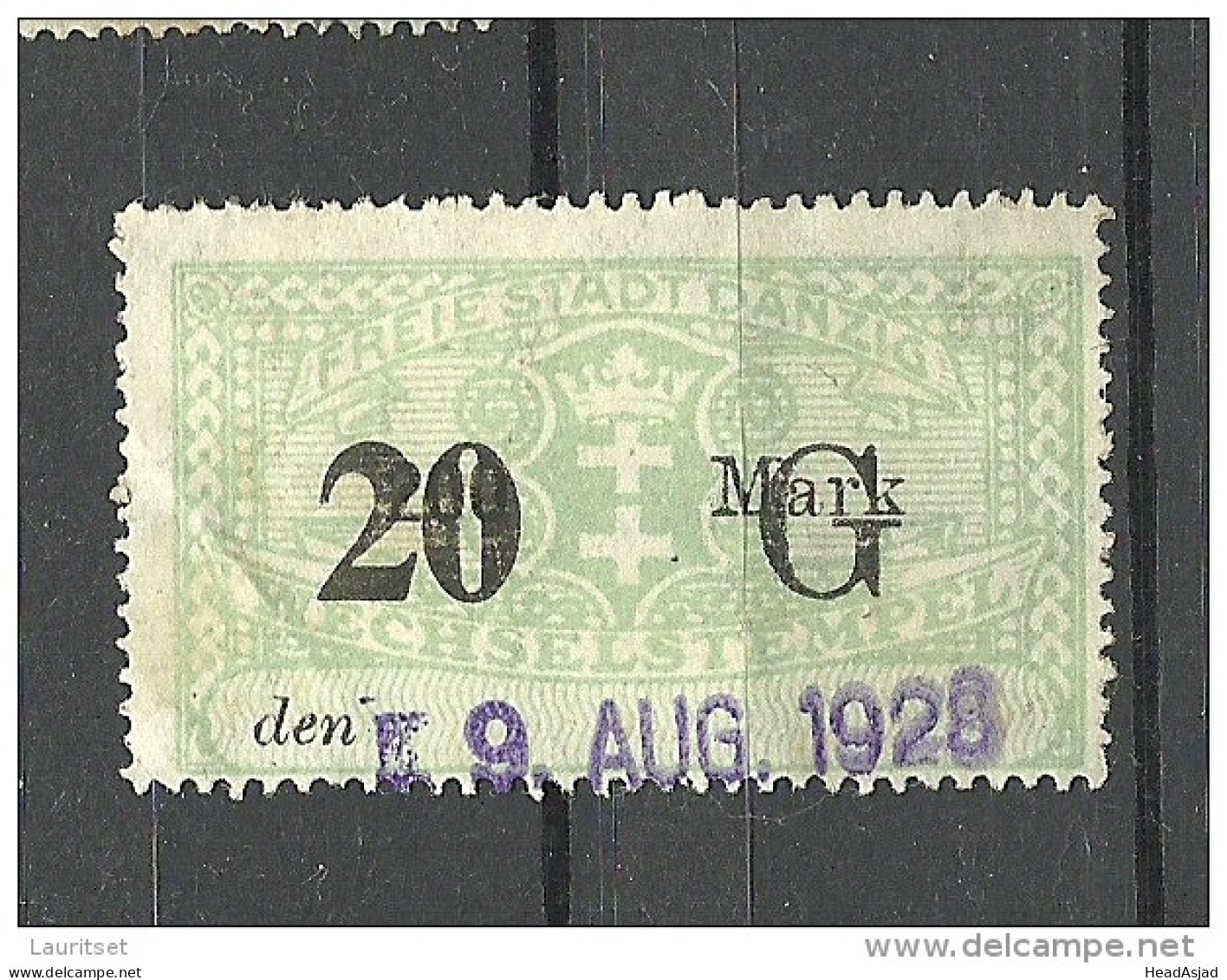 Deutschland DANZIG Gdansk 1928 Stempelmarke Documentary Wechselstempel O - Other & Unclassified