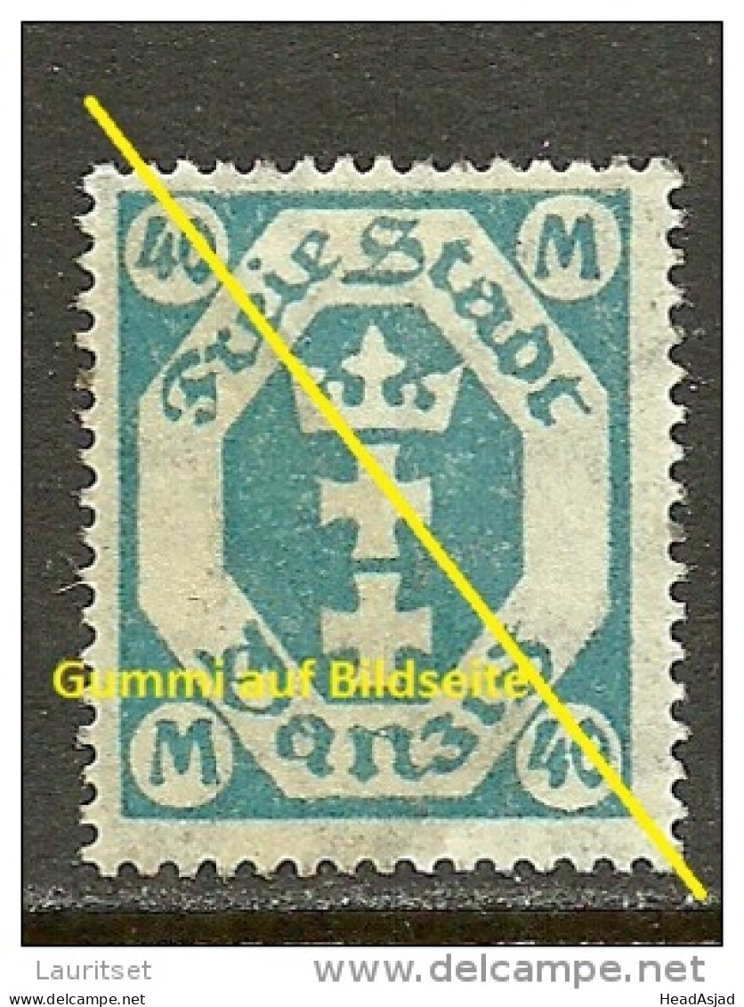 DANZIG Gdansk Stadtwappe Abart Variety * Gummi Teilweise Auf Dem Bildseite - Mint