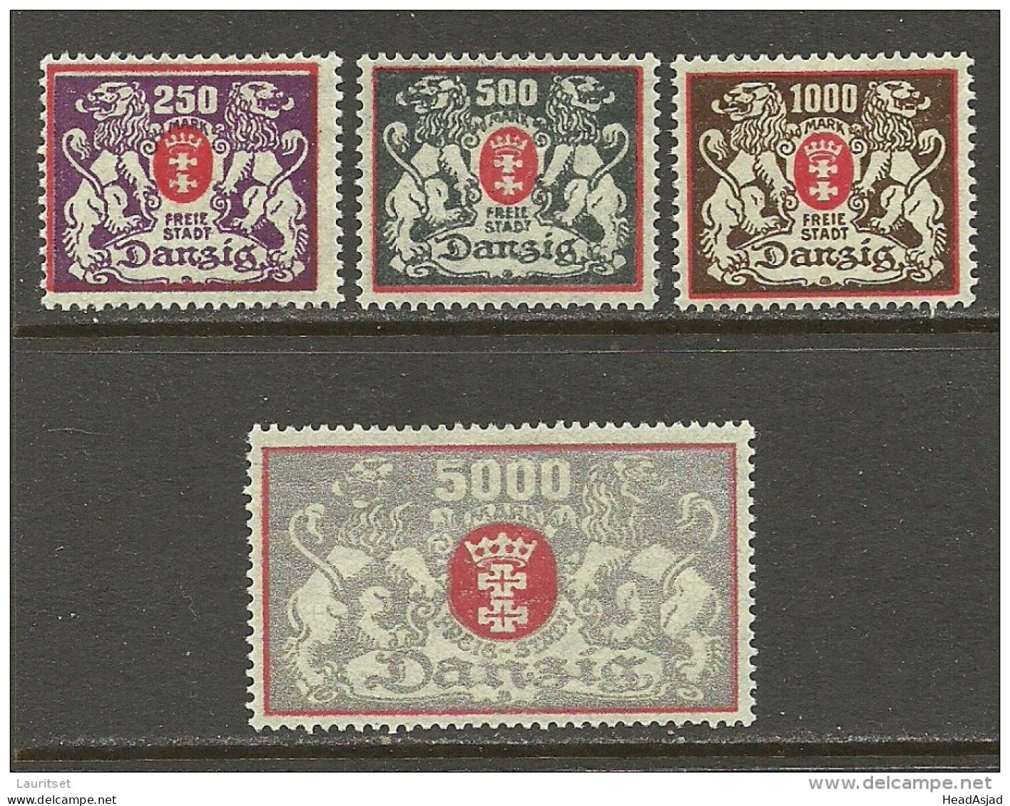 Deutschland DANZIG Gdansk 1923 Michel 119 - 122 * - Mint