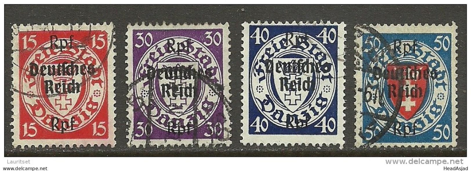 Deutschland DANZIG Gdansk 1939 = 4 Marken Aus Michel 716 - 729 O - Gebruikt