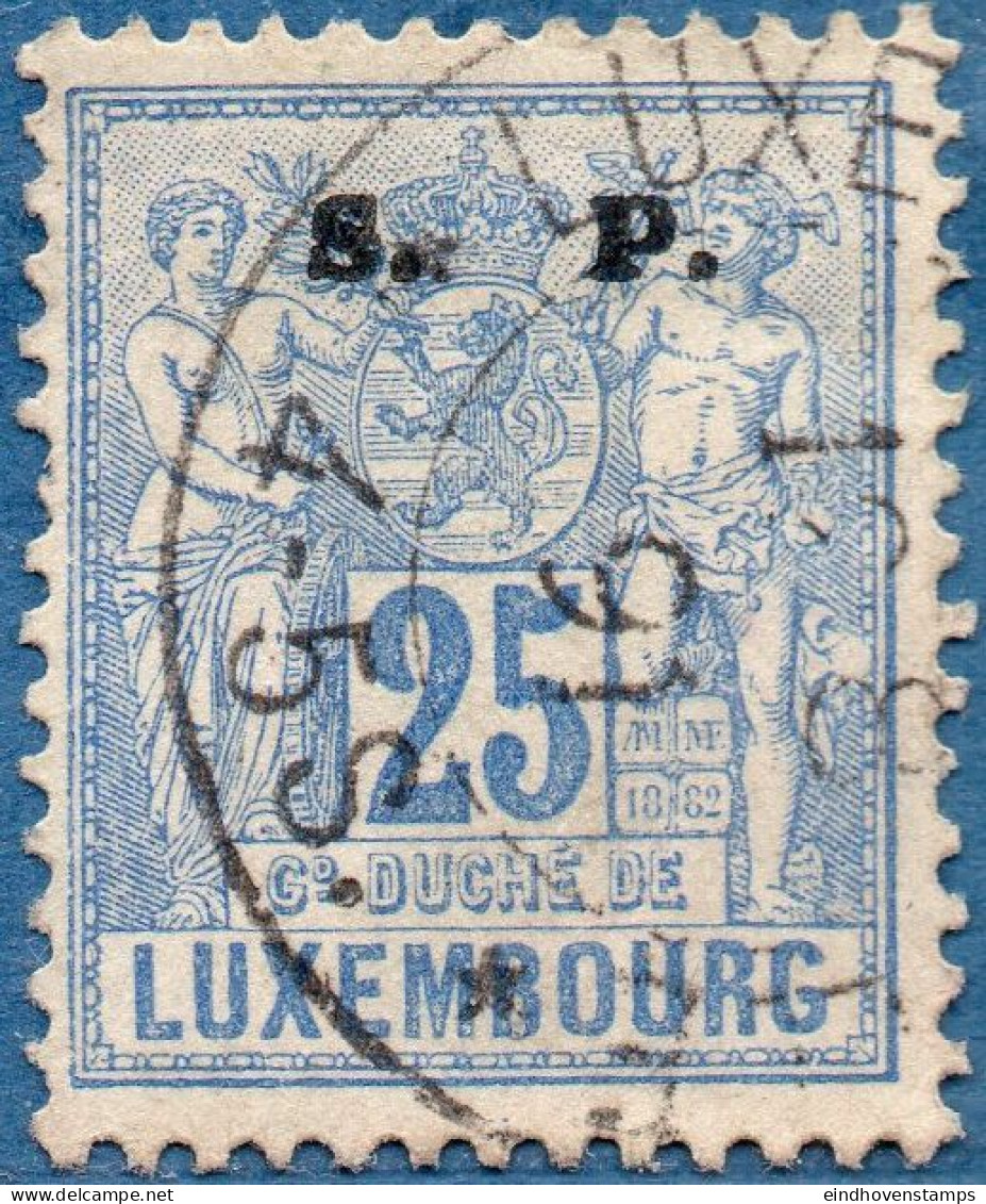 Luxemburg Service 1882 25 C S.P. Overprint (perforated 12½) Cancelled - Servizio