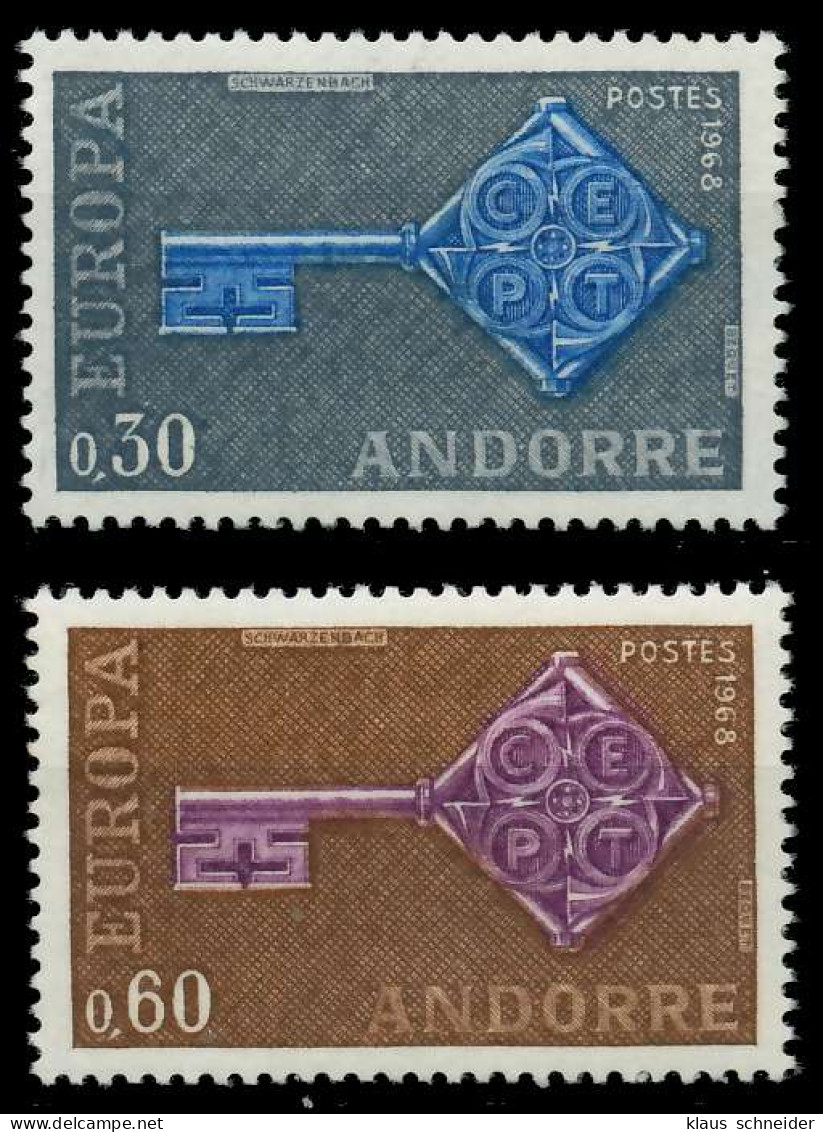 ANDORRA (FRANZ. POST) 1968 Nr 208-209 Postfrisch X9D160A - Neufs