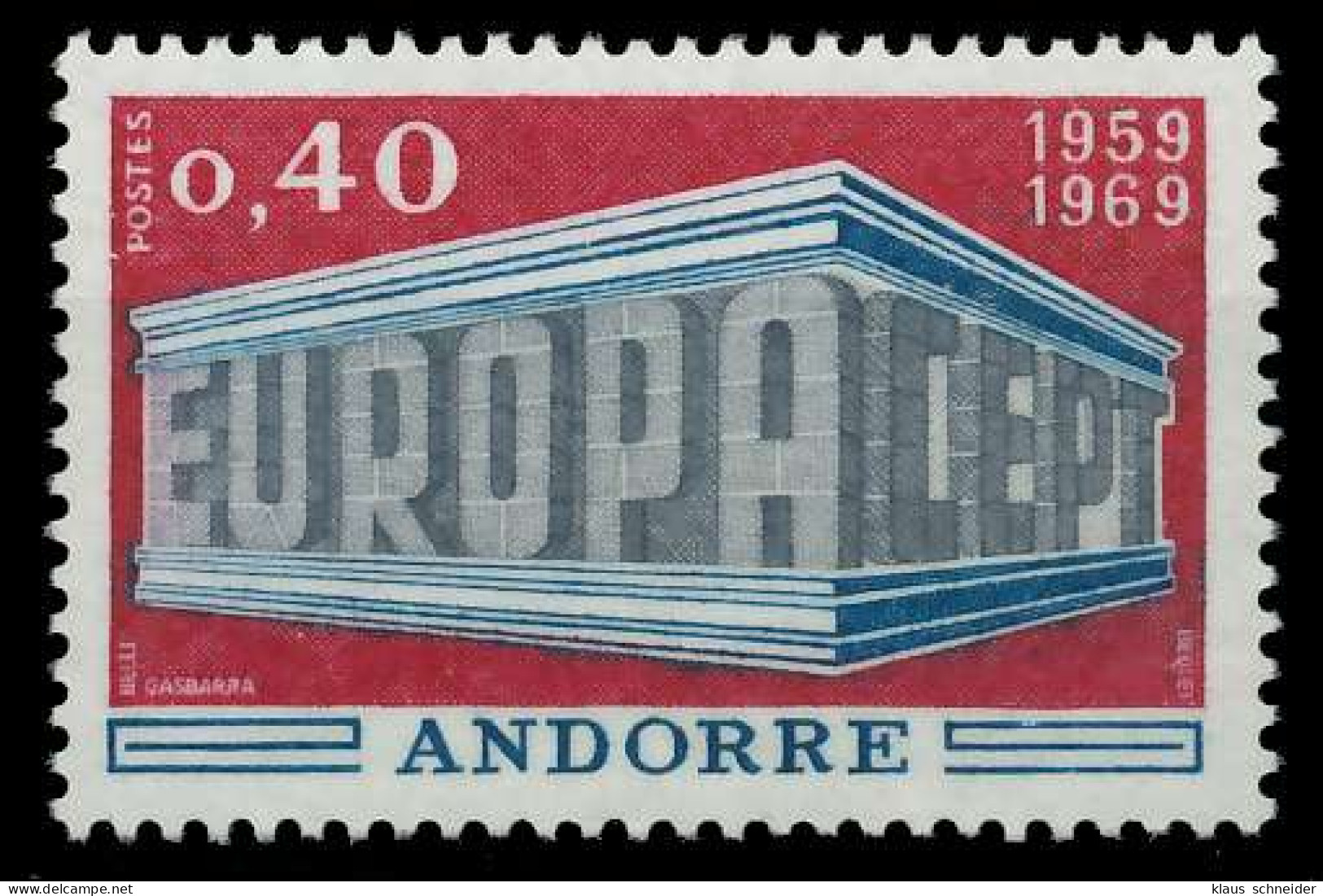 ANDORRA (FRANZ. POST) 1969 Nr 214 Postfrisch SA5E6AA - Neufs