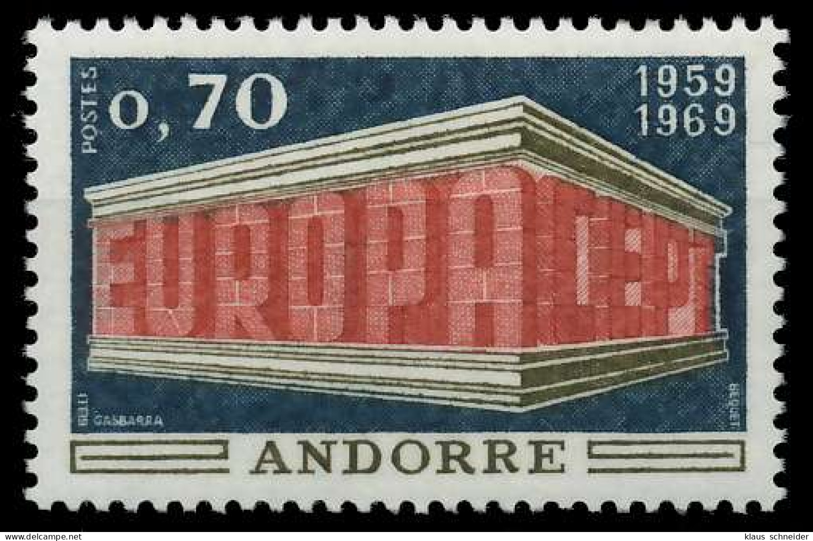 ANDORRA (FRANZ. POST) 1969 Nr 215 Postfrisch SA5E6B2 - Unused Stamps